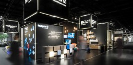 hülst, Messedesign, IMM Möbelmesse, Salone del mobile, Mailand, Lichtlinien bilden Räume, Tresen 